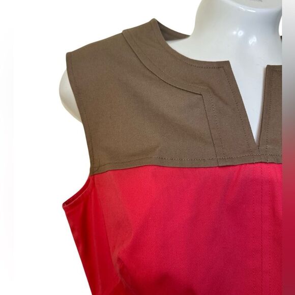 Milly Colorblock Belted Notch Neck Mini Sheath Dress - Picture 7 of 12